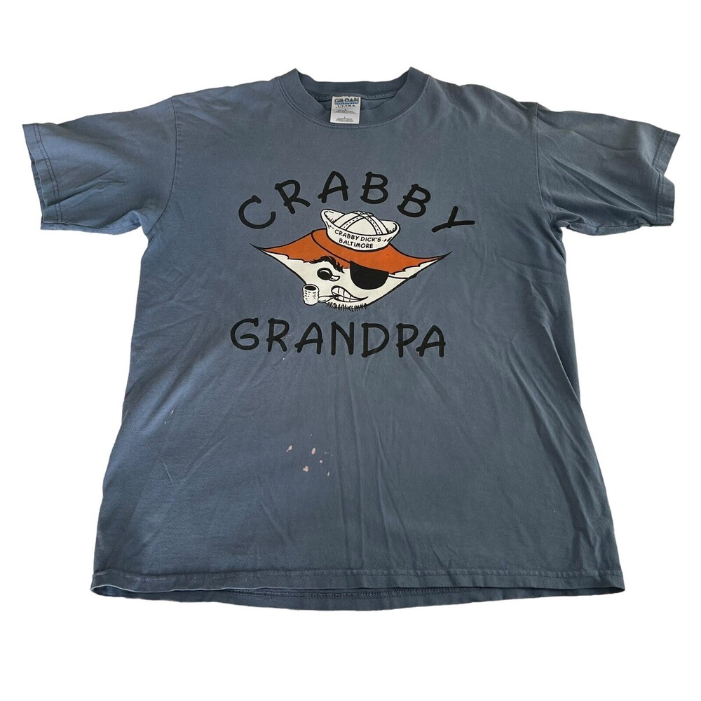 VTG Y2K Crabby Grandpa Dad Fathers Day Gen X Tshirt Large Gildan Grunge Cotton